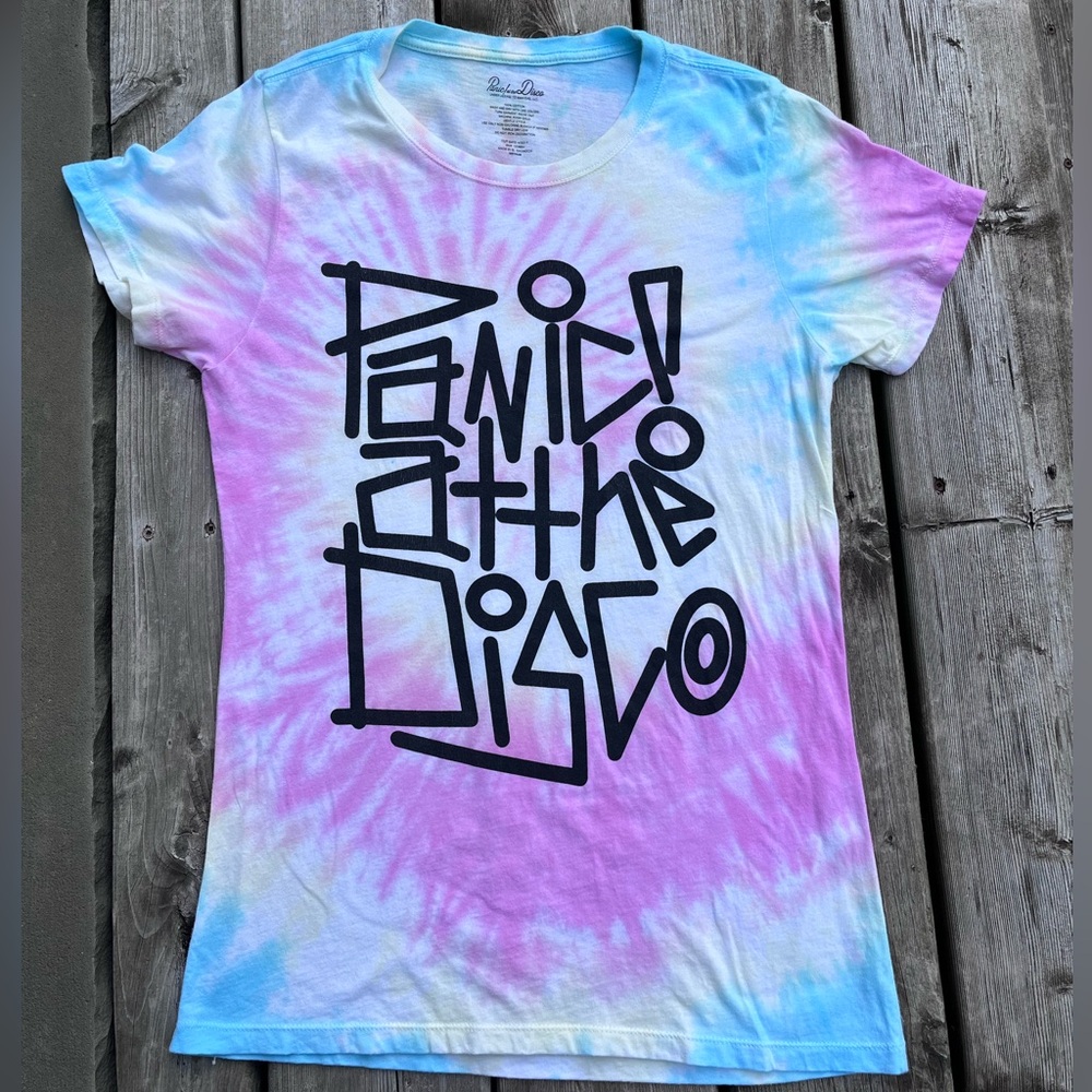 Panic At The Disco Pink With Blue Tie Dye T-shirt Size Medium